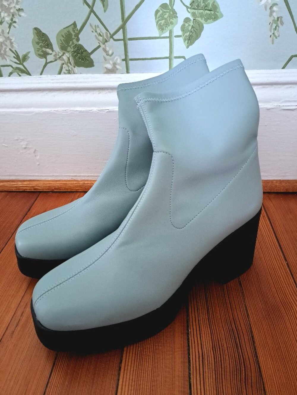 Vegan 3-Inch Ankle Boots in Sky, From Intentionally Blank, Size 42
